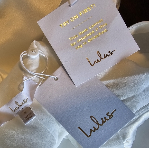 Lulus Gorgeous Vow White Satin Mock Neck Cowl Mermaid Maxi Dress, Small - Picture 11 of 11